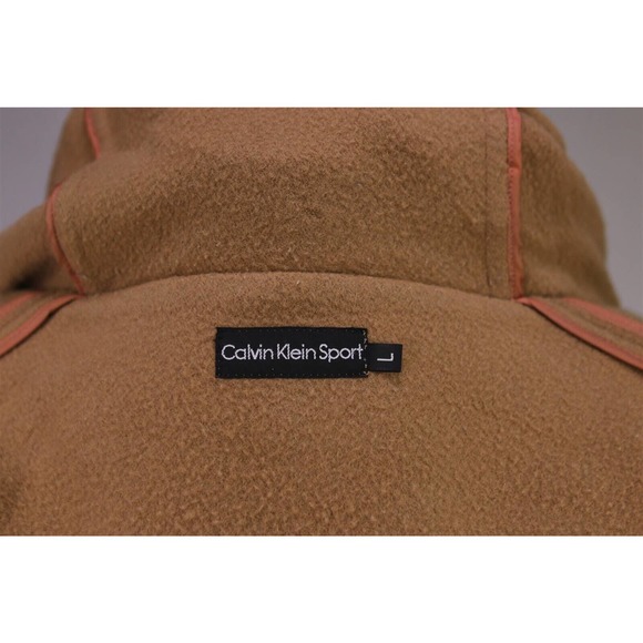 Calvin Klein Vintage 1980's Camel Brown Wool Hooded Duffle Coat Men's Large - Picture 8 of 8